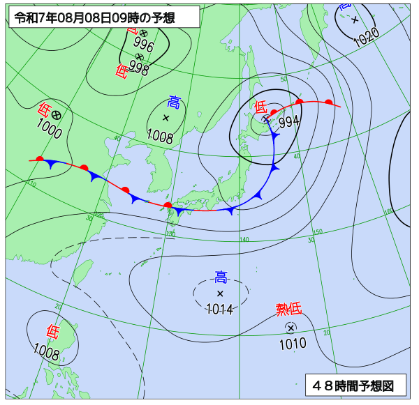 48時間天気予想図