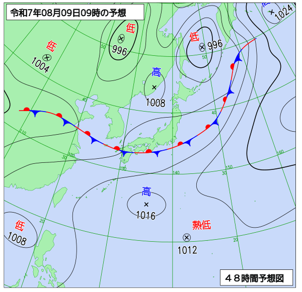 48時間天気予想図