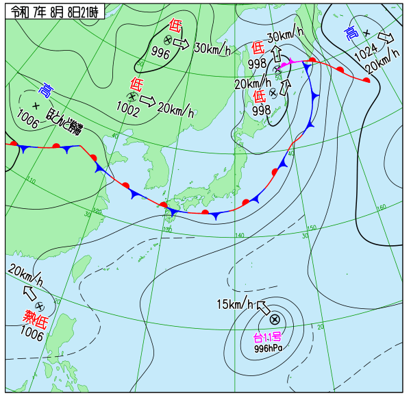 今日の天気予想図