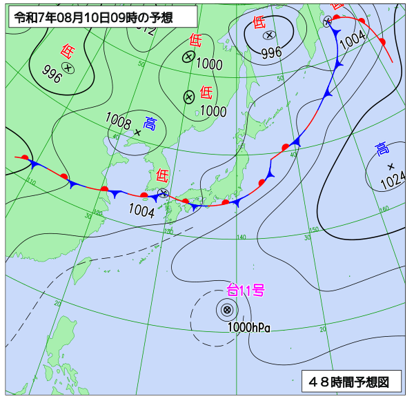 48時間天気予想図