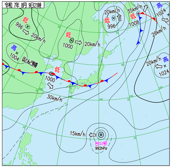 今日の天気予想図