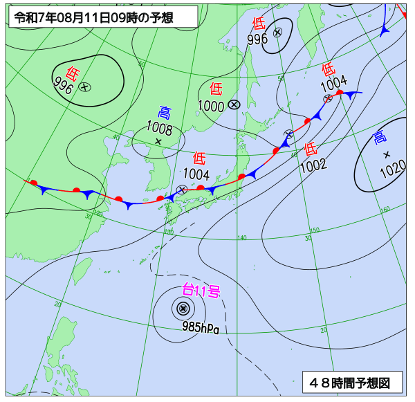 48時間天気予想図