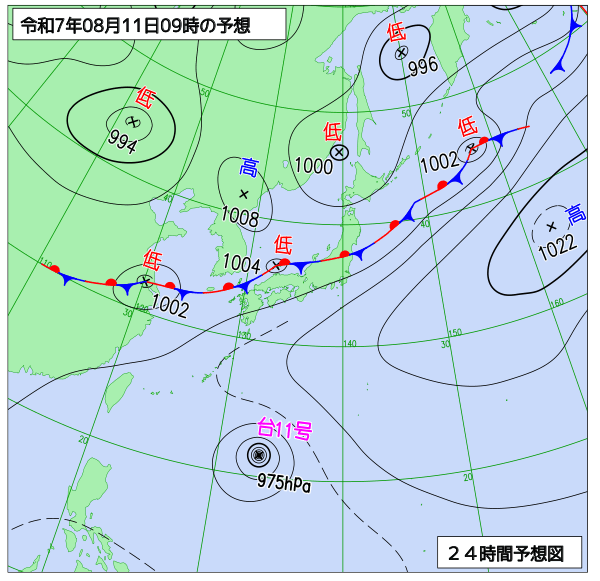 24時間天気予想図