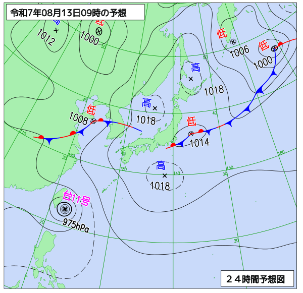 24時間天気予想図