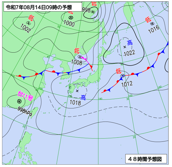 48時間天気予想図