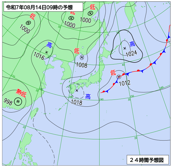 24時間天気予想図