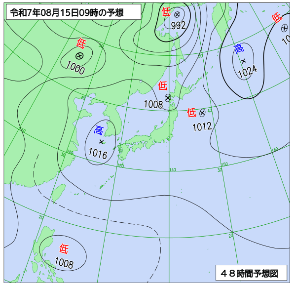 48時間天気予想図