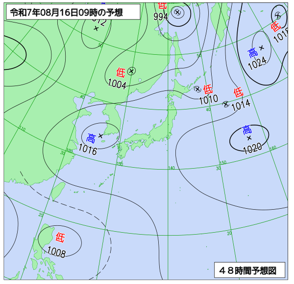 48時間天気予想図