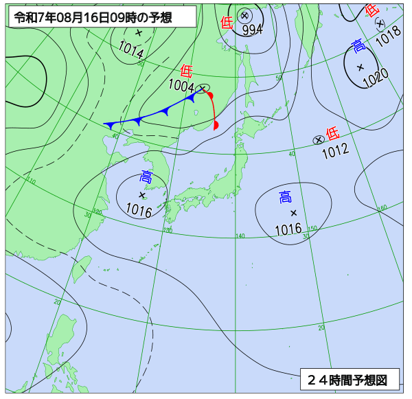 24時間天気予想図