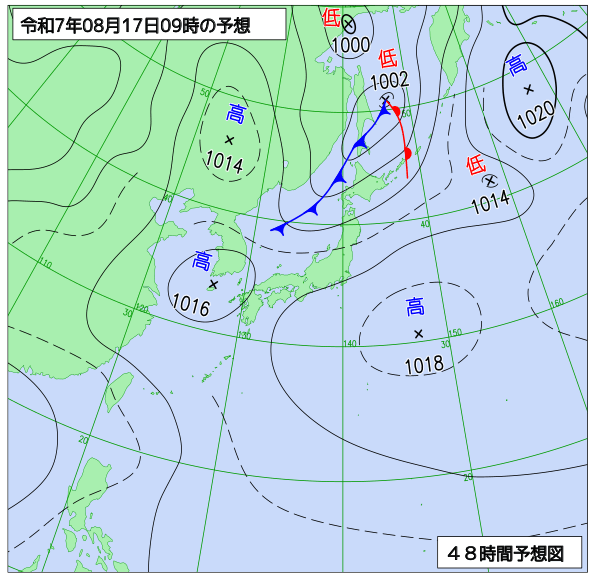 48時間天気予想図