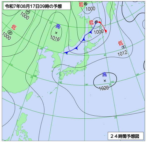 24時間天気予想図
