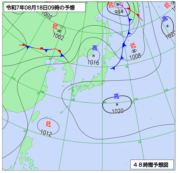 48時間天気予想図