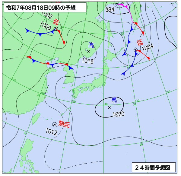 24時間天気予想図