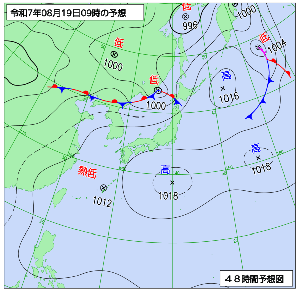 48時間天気予想図