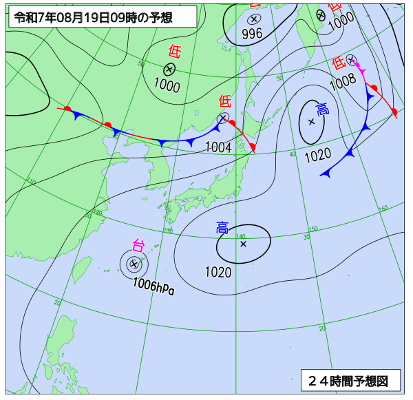 24時間天気予想図
