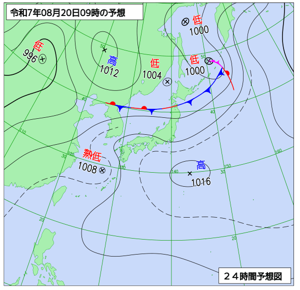 24時間天気予想図