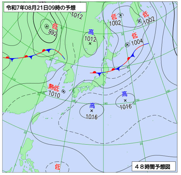 48時間天気予想図