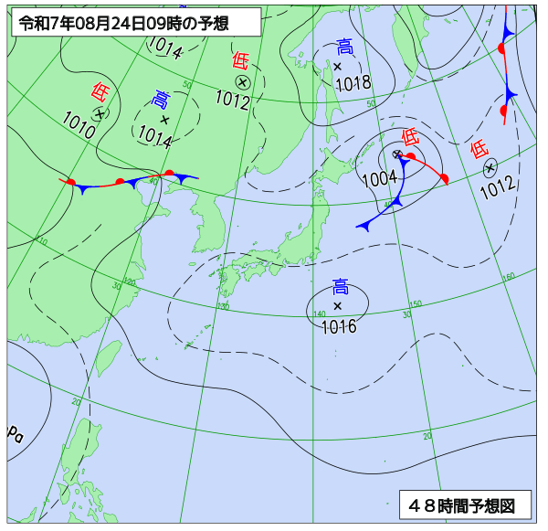 48時間天気予想図
