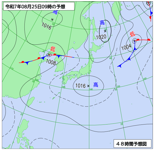 48時間天気予想図