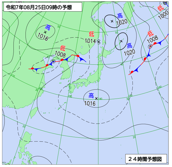 24時間天気予想図