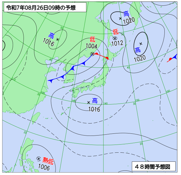 48時間天気予想図