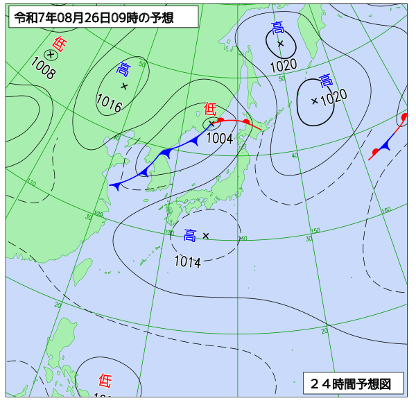 24時間天気予想図