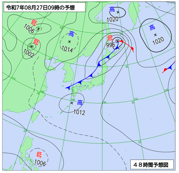 48時間天気予想図