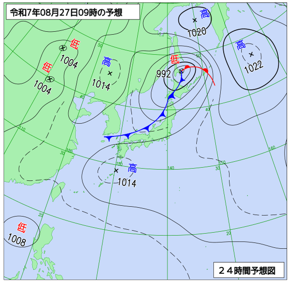 24時間天気予想図