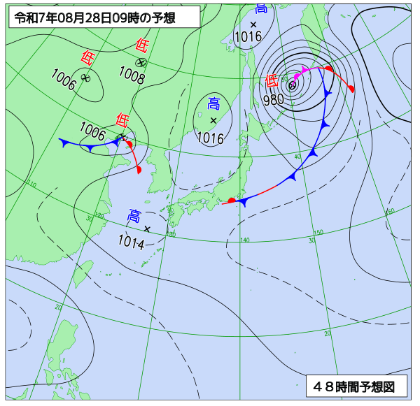 48時間天気予想図