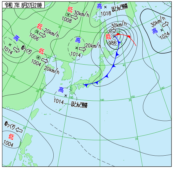 今日の天気予想図