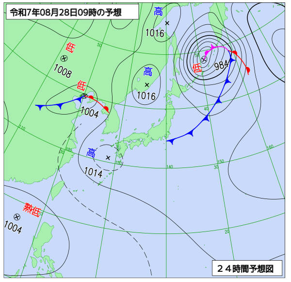 24時間天気予想図