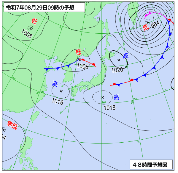 48時間天気予想図