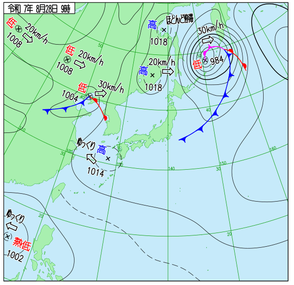 今日の天気予想図