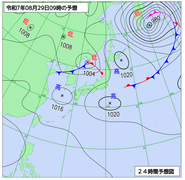 24時間天気予想図