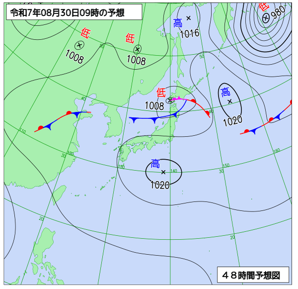 48時間天気予想図