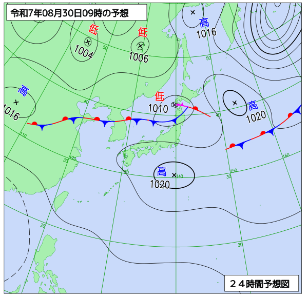 24時間天気予想図