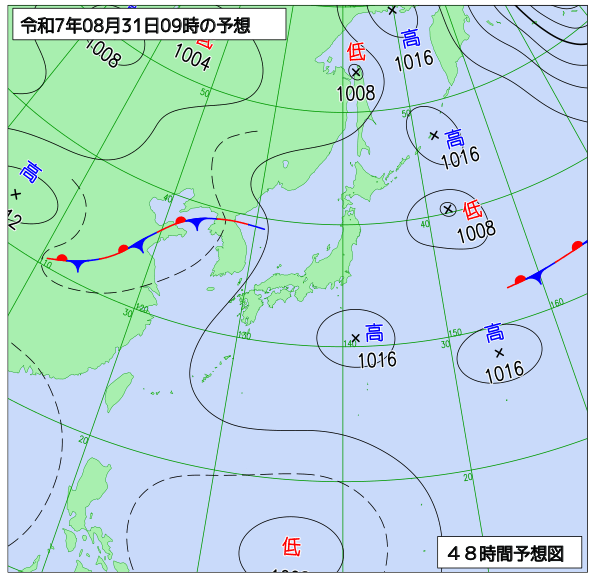 48時間天気予想図