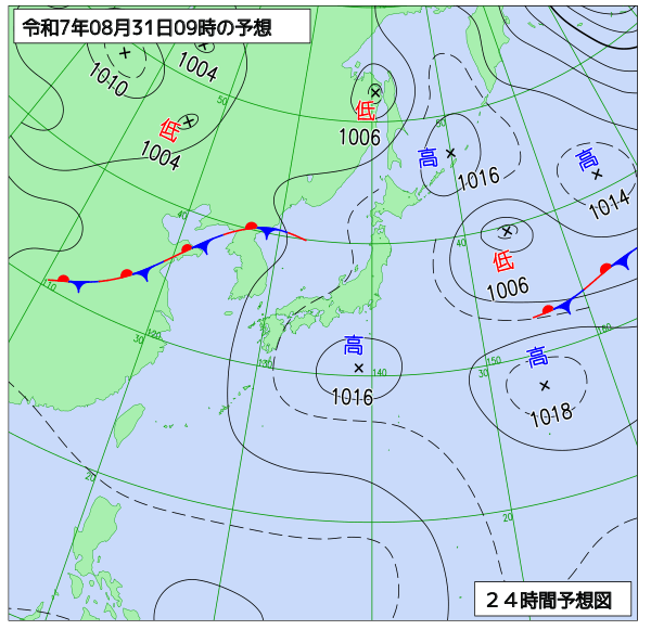 24時間天気予想図