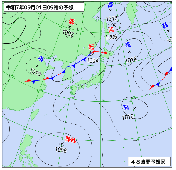 48時間天気予想図