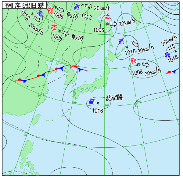 今日の天気予想図