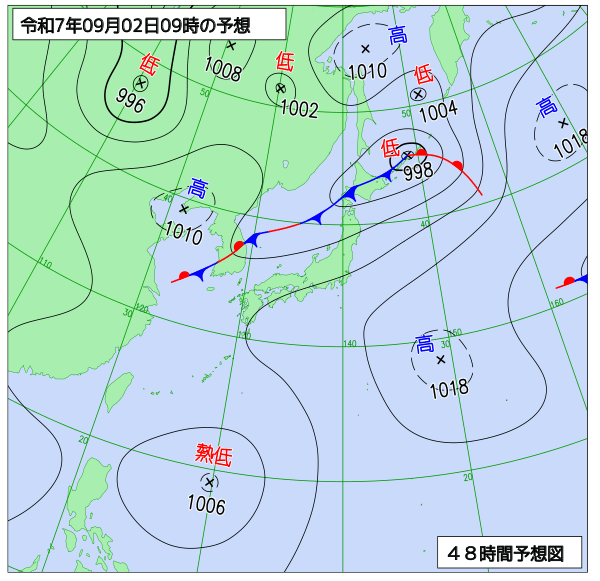 48時間天気予想図