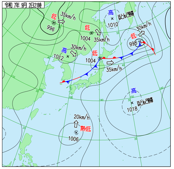 今日の天気予想図