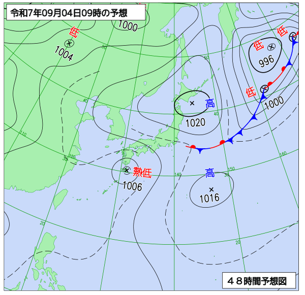 48時間天気予想図