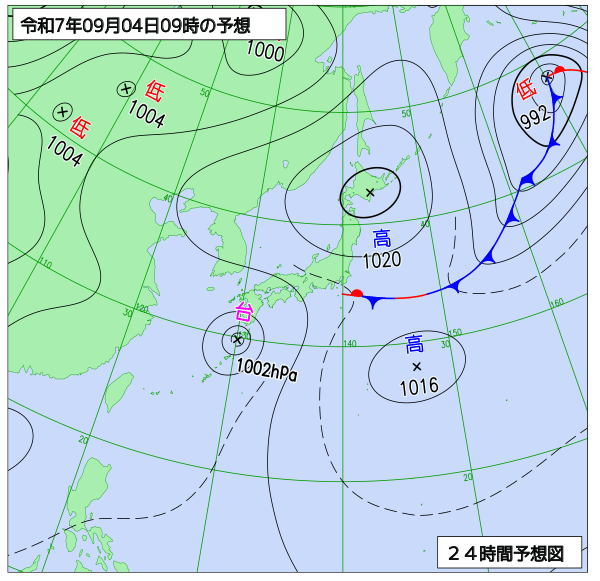 24時間天気予想図