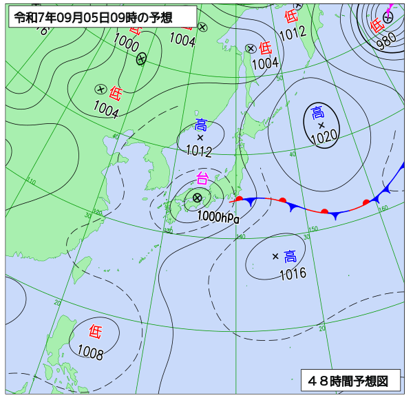 48時間天気予想図