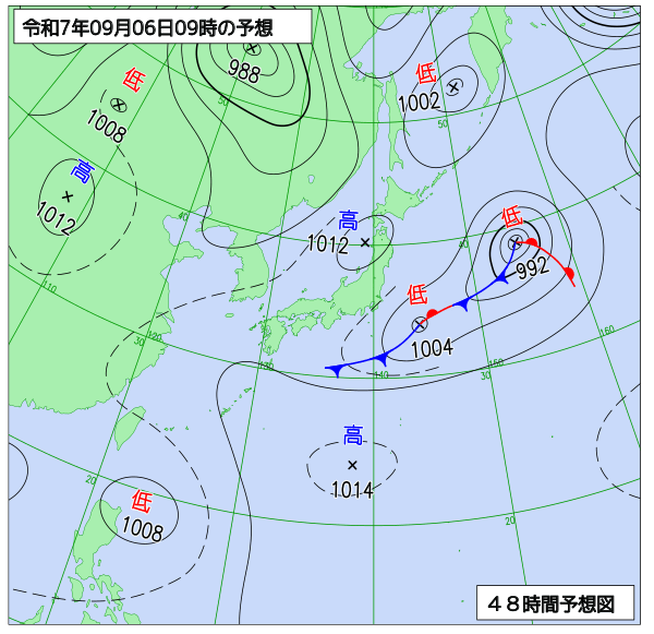 48時間天気予想図