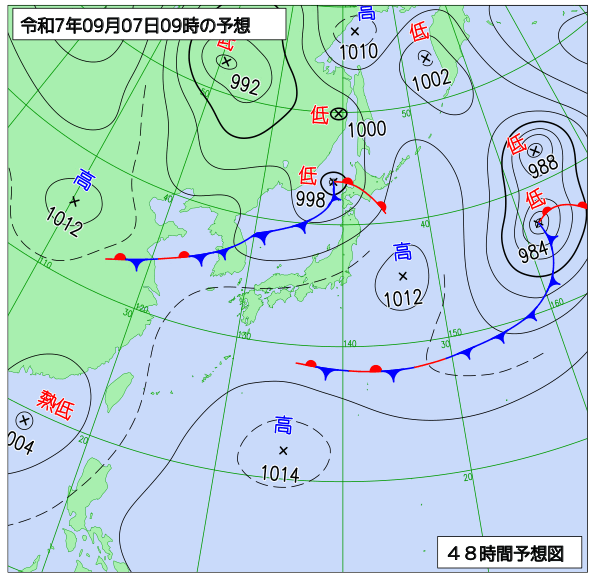 48時間天気予想図