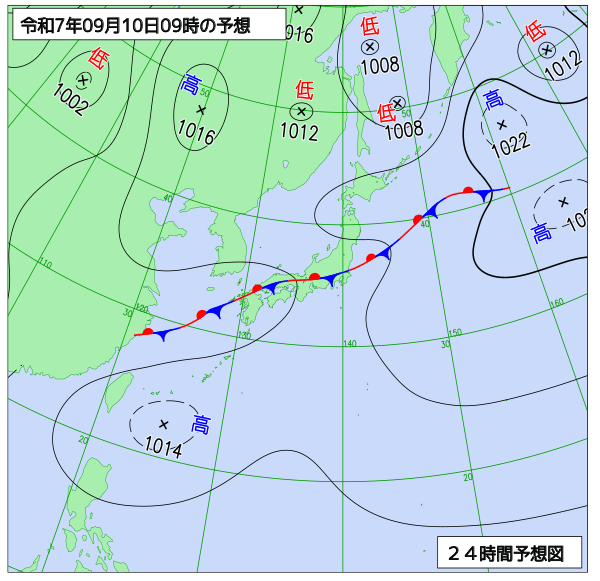 24時間天気予想図