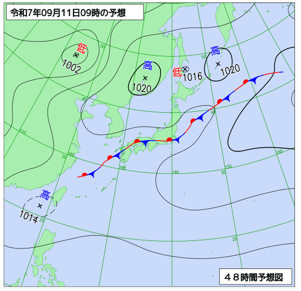 48時間天気予想図
