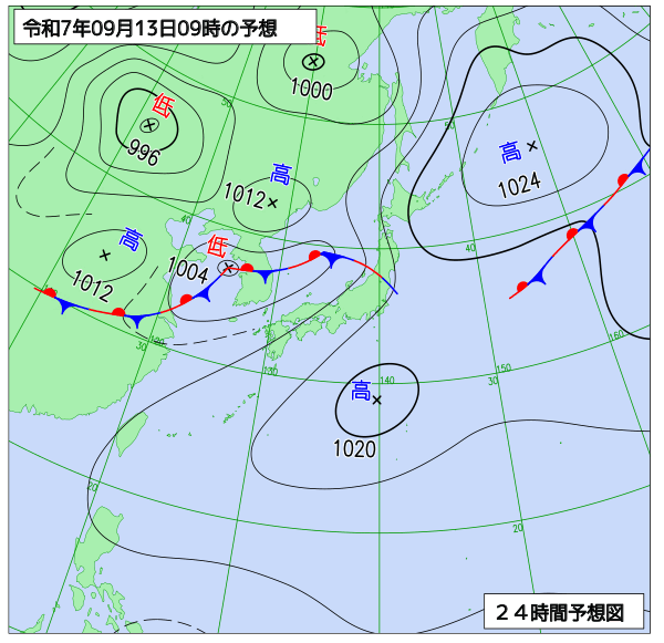 24時間天気予想図